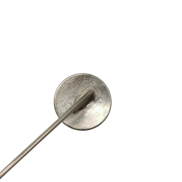 Hand Engraved Pewter Owl Hat Pin Silver Tone Vintage - Picture 3 of 5